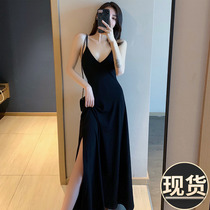 Special offer Original 148 yuan Slim slim V-neck suspenders sexy dress female 2022 summer temperament goddess fan