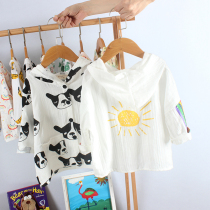 Childrens sun protection clothing summer baby thin section breathable boys and girls childrens clothing light childrens cotton yarn skin coat foreign