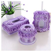 Champagne purple creative living room tissue box drawing paper lace fabric personality home large combination table