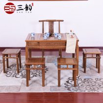 Mahogany furniture chicken wing Wood tea table and chair combination Chinese solid wood tea table small apartment kung fu coffee table small tea table