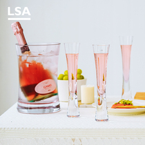 LSA creative handmade glass champagne glass set creative slender champagne glass pair of household champagne bubble cups