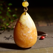 White Nectar Selfie With Old Honey Wax Water Drop Pendant Sweater Chain Womens Natural Amber Old Nectar Necklace Pendant