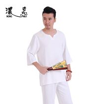 Thick Whirlpool A011 Men Zen Meditation Buddhist Conserved Yoga Track Field Buddha Affair Meditation Tea Track Morning Practice Suit Mens Clothing