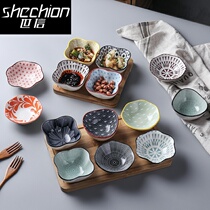 Japanese-style ceramic dish household dumpling dipping dish snack dish dish hot pot bowl soy sauce sauce sauce dish