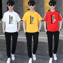 13 summer suit Boy 12-15 years old high school junior high school students short sleeve T-shirt 14 youth trend big children summer clothes