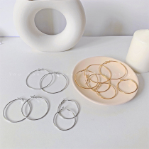 2021 new earrings Chao women Summer European and American exaggerated temperament round face thin earrings Net red earrings earrings