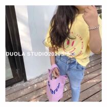  Baby Korean childrens clothing 2020 summer new mens and womens childrens smiley letter T-shirt childrens pure cotton round neck short-sleeved