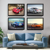 Car decoration painting 4s shop wall Wall Wall painting luxury car sports car Mercedes-Benz Ferrari BMW Audi poster painting