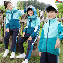 Spring Autumn Season Elementary School Childrens School Uniform Submachine Clothing Three Suits Children Class Clothes Winter Plus Suede Winter Style Kindergarten Garden Clothes