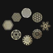 Flower of Life Pattern Energy Metal Sticker Sacred Geometry Meditation Energy Pattern Mobile Phone Metal Sticker