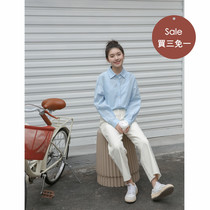 Buy three free of one Sesame Mangang Salt with white shirt female spring long sleeve blouse yellow shirt jacket
