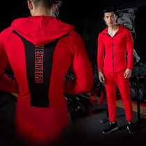 2019 new autumn and winter muscle mens new basketball fitness sweater suit breathable Lycra cotton casual