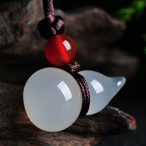 Natural ice oil-permeable chalcedony gourd small pendant Men and women Fu Lu pendant baby jade pendant special price