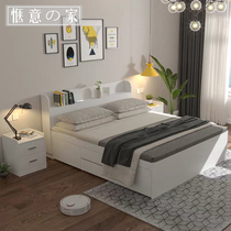  Drawer bed storage bed Modern simple multi-function high box bed storage 1 21 5 single double box bed customization