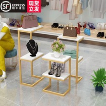 Window display stand creative clothing store decorative shoe bag model display stand double-layer flower stand shopping mall Nakajima water table