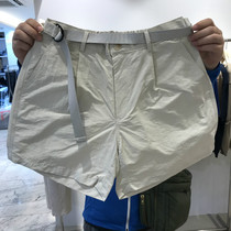 2020 Summer New East Gate Apm Korea Mens Clothing Pure Color Minimun Tightness Waist Super Short Casual Shorts