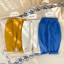 xxxxkids2021 new childrens clothing Han version children casual pants baby cotton long pants male and female 100 lap pants