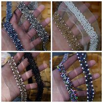 8 color handmade diy accessories clothing accessories handmade nail beads pearl lace collar belt jewelry material