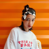 Plaid style hip-hop trend turban chic plaid scarf hip-hop performance scarf ins chess board hair with net red