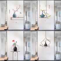 Glue-free electrostatic glass sticker window frosting film transparent Chinese bedroom living room study balcony anti-Peep
