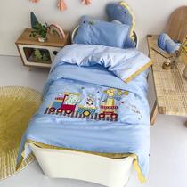 (Total) Class A 60 long-staple cotton patch embroidered childrens kit kindergarten quilt three-piece nap set