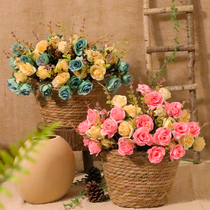 Rose Flower Emulation Bouquet Fake flower Flowers Living Room Swing Piece Decoration Table Flower Art Fields Garden Wind Photo Photography Props