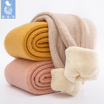 Autumn Winter Children Thickened Wool Pants Boy Gapped Warm Pants For Wearing Girl Winter Cotton Pants With Underpants Baby Pants