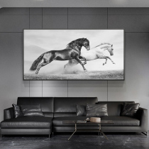 Modern simple living room decorative painting sofa background wall high-end atmospheric cross-sectional painting large office mural horse