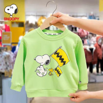 Snoopy Childrens Clothing Childrens Sweater 2022 Spring and Autumn New Boys and Girls Baby Cartoon Tops Trendy Western Style