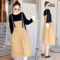 Pregnant womens autumn suit fashion model 2021 New out autumn Net red ocean air age two-piece dress