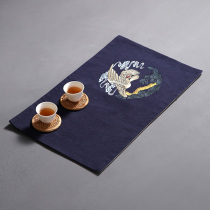 Embroidered tea mat cotton linen tea table tea tray mat table cloth New Chinese Zen table flag insulation kung fu tea set