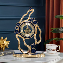 Light Extravagant Machinery Gear Seat Bell Enamel Color Bench Eu Style Living-room Table Swing Piece Home Personality decoration sitting clock