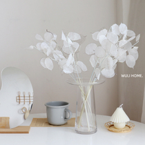 WULIHOME emulated silver fan leaf fake flower living room shop home display soft-mounted vase swinging piece decoration