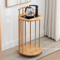 Nanzhu mobile round tea car home tea table simple tea tray integrated water Tea rack living room shelf