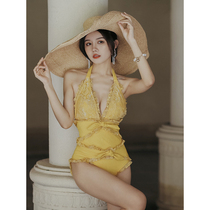 Lorica summer new swimsuit women sexy one-piece triangle 2021 fashion belly soak hot spring swimsuit