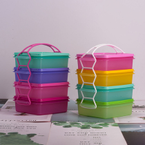 Tupperware colorful quartet 0 9L lunch box lunch box picnic box lunch box lunch box with handle fresh-up box