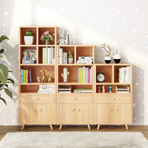 Solid wood childrens bookcase on floor shelves shelves Living Room TV Cabinet Locker