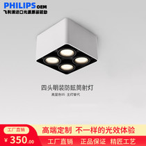 Philips Light Source Four-headed Square Lamp Adjustable Angle Downlight Down Light