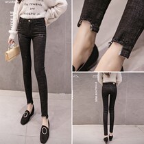 Hong Kong Tide Brand Jeans Womens 2021 Autumn New Korean Slim High Waist Skinny Ninth Black Small Feet Pants