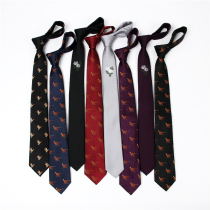 Chinese style crane retro embroidered tie female college wind groom dress tie male tide flower business marriage personality