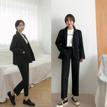 Small Suit Jacket Woman 2022 Spring Autumn Black One Grain Button Student Interview Professional Casual Suit Suit Two Sets