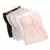 Anti-walking breast wrapped chest lace sexy bottom hanging with chest mat thin steel-free ring underwear