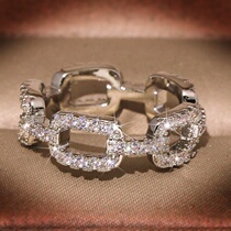 Advanced sense niche design full Diamond Love ring fashion personality ins index finger ring female tide