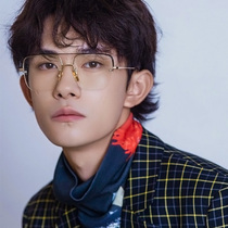 Yi Yan Qianxi frame male Chen Weiting star same glasses frame metal square half frame glasses with myopia eyes