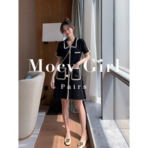 Sandro asw Small Fragrant Style Knitted Dress Women's 2022 Summer French Vintage Style Lady Black Skirt