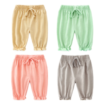 Female Baby Summer Anti-mosquito Pants Long Pants Pants Thin pants Summer womens baby ultra-thin Ice Baby Girl Mosquito pants