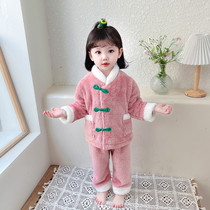 Girls nightgown François Fall Winter Children Baby Coral Velvet Thick Winter Childrens Home Clothing