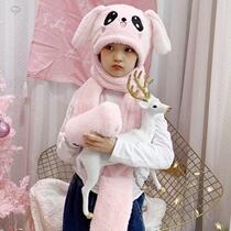 Ears will move hats for children to warm autumn wind hat cycling princess hat baby cap baby winter