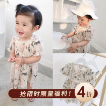 Cookie home baby dress baby sling girl floral dress summer 1-2-3 year old girl chiffon skirt