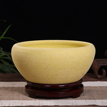 Jingdezhen Ceramic fish tank Utortoise cylinder size Desktop gold fish tank Feng Shui Sleeping Bowl Lotus tub Pot Flower water fairy Porcelain Basin